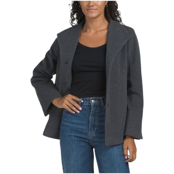ICONS BY CINZIA ROCCA Italian Wool Blend Stand Collar Jacket - Picture 1 of 2